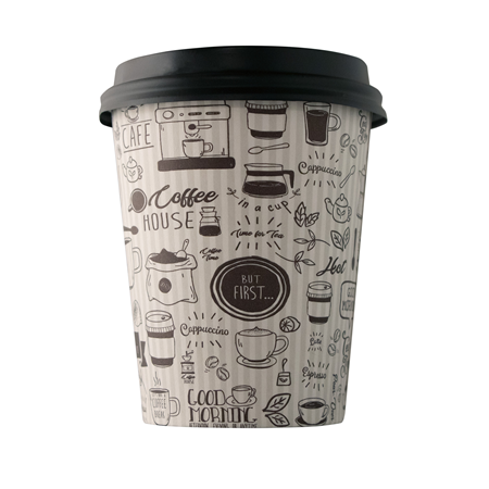 WRAPPED SQUAT PAPER HOT CUP  STOCK GOOD DAY PRING 10OZ 