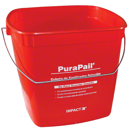 6QT RED SANITIZER PAIL 12CS