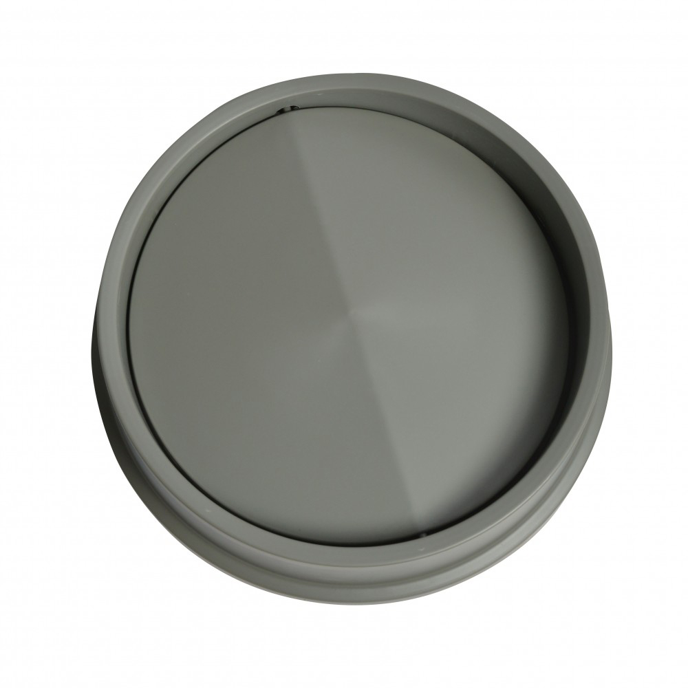 49QT GREY ROUND GARBAGE  CAN SWING TOP LID 12CS