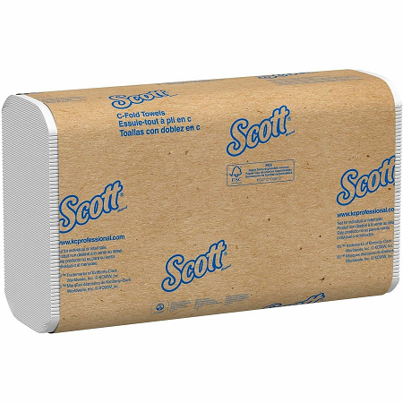 SCOTT ESSENTIAL WHITE C-FOLD  TOWELS 10.125 x 13.15 2400/CS