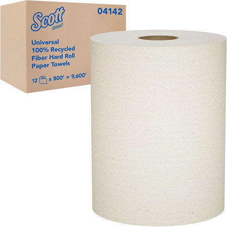 SCOTT UNIVERSAL HARD ROLL  TOWELS 8"X800' BROWN 12 CS