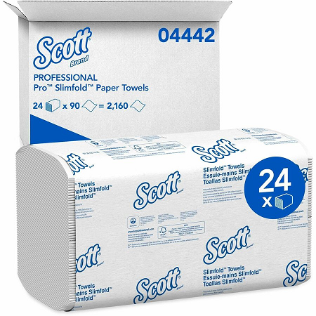SCOTT PRO PLUS SLIMFOLD PAPER  TOWEL WHITE 7.5X11.6 24/90PK
