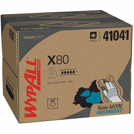 WYPALL POWERCLEAN X80 HEAVY  DUTY CLOTHS BLUE 1/160CS
