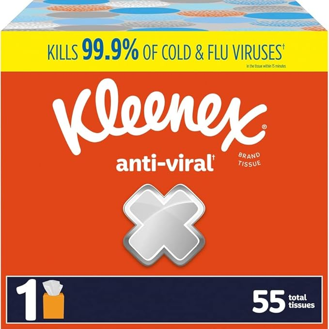 KLEENEX BOUTIQUE ANTI VIRAL FACIAL TISSUE 27BX/CS 55SHT