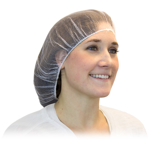 24" HAIRNET WHITE NYLON MESH  10/100BG