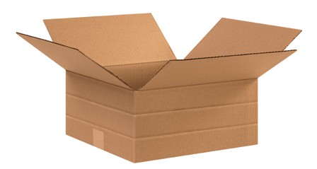 12.5"x12.5"x6" + 4"/2" Fold  32-ECT Multi-Depth Corrugated 
