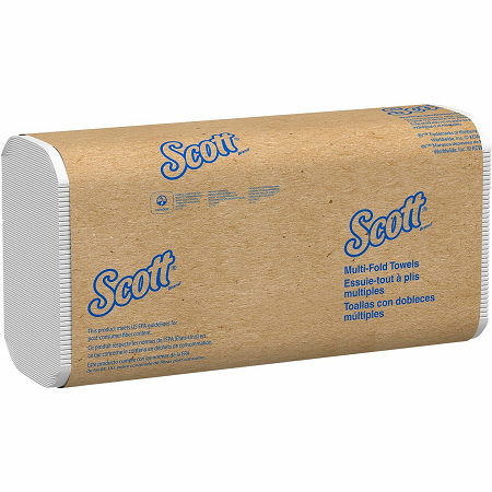 SCOTT ESSENTIAL MULTI-FOLD  TOWEL WHITE 16/250  9.2 X 9.4