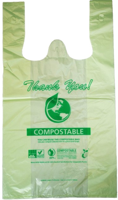 NT1075-X-00005 Bio-Polymer 
Compostable Large Thank You 
Bag 18.5&quot;x21&quot;x.09Mil 500/Cs