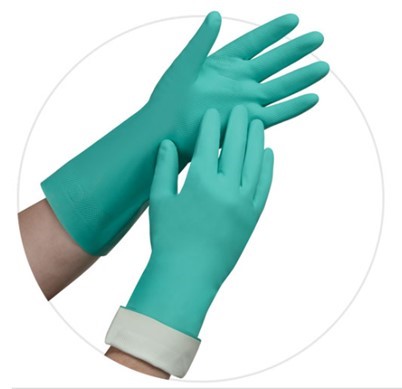 NTL-650MD/HDG 13&quot; Medium 15Mil 
Green Nitrile Flocklined 
Gloves 12Pr/Pack