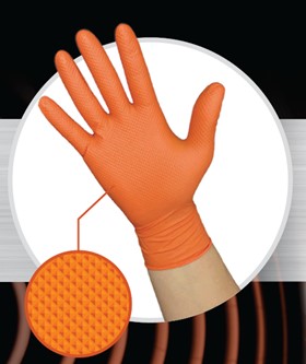 N-XL-9201T 8Mil HW Diamond  Grip Powder Free Orange 