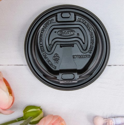 OPT1224TGB 12-24oz HIPS  Plastic Reclosable Black Lid 