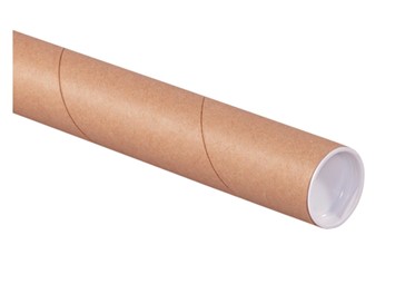 P1506K Kraft .06 Thick 1.5&quot;x6&quot; 
Mailing Tubes w/ White End 
Caps 50/Case