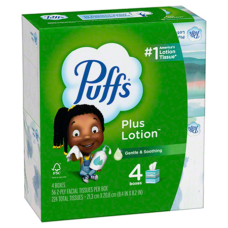 PUFFS PLUS LOTION FACIAL  TISSUE 56/BOX 6/4PACKS