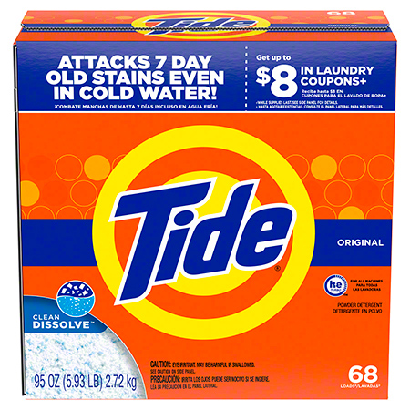 TIDE POWDER LAUNDRY DETERGENT,  ORIGINAL SCENT, 75 LOADS, 85OZ
