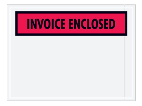 PL463 4.5&quot;x6&quot; Red &quot;Invoice  Enclosed&quot; Envelopes w/ 