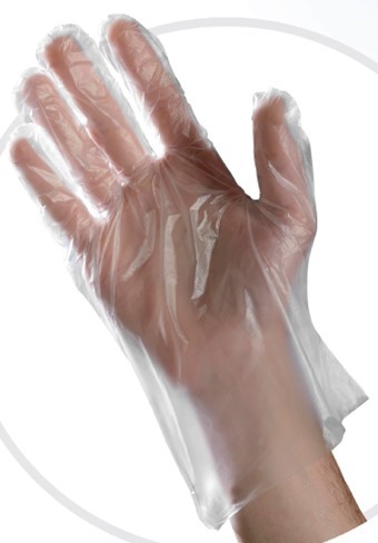 PMD6505 Medium Powder Free  Embossed Grip Poly Glove 