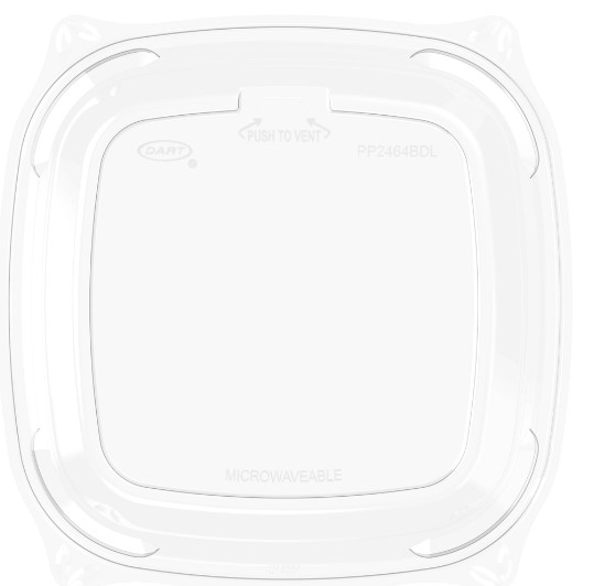 24-64OZ POLYPRO CLEAR VENTED  SQARE LID 252/CS