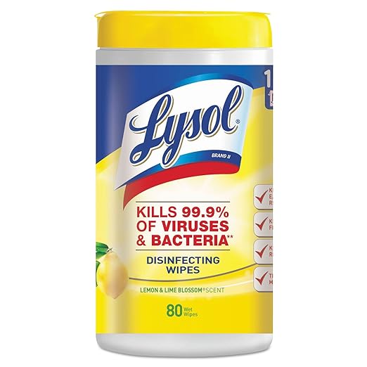 LYSOL DISINFECTING WIPES 6/80CT  LEMON LIME SCENT