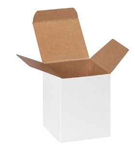 RTS21W 3x3x4 White Reverse  Tuck Folding Carton 500/Cs