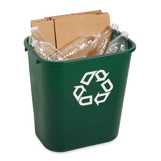 28 1/8QT DESKSIDE RECYCLE CONT GREEN 12/CS