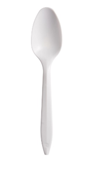 S6OW 6&quot; White Medium Weight  PolyPro Spoon Bulk Pack 