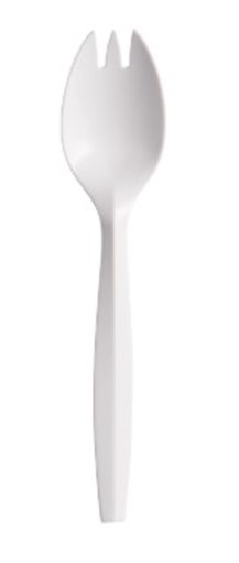 SP6SW 5.7&quot; White Medium Weight  PolyPro Spork Bulk Pack 