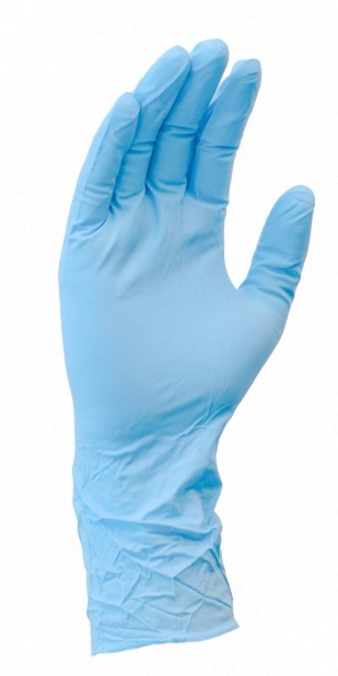 NLG8201 Blue 8Mil Nitrile  Powder Free Glove w/ Extended 