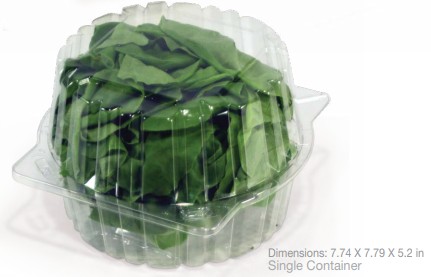 TRI2729 Clear Hinged PET  7.74&quot;x7.79&quot;x5.2&quot; Lettuce