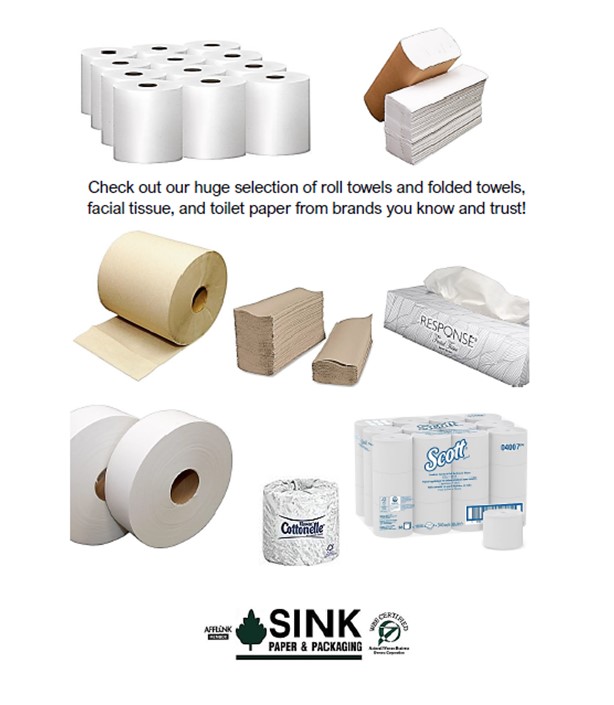 Paper Towels, Toilet Paper, Kleenex, Wipers