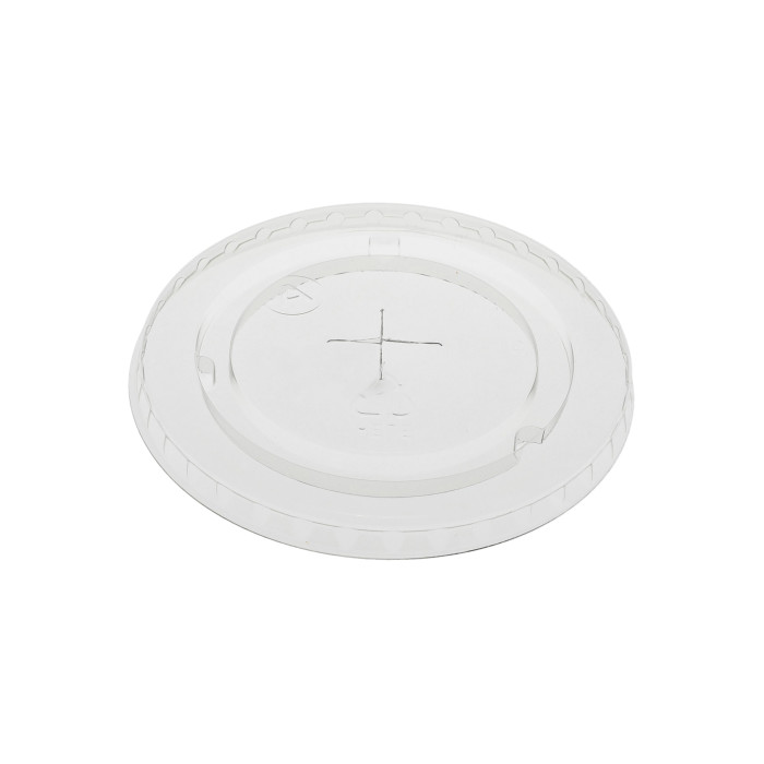 YLP20C Clear EarthChoice RPET  Flat Lid w/ Straw Slot 1020/Cs 