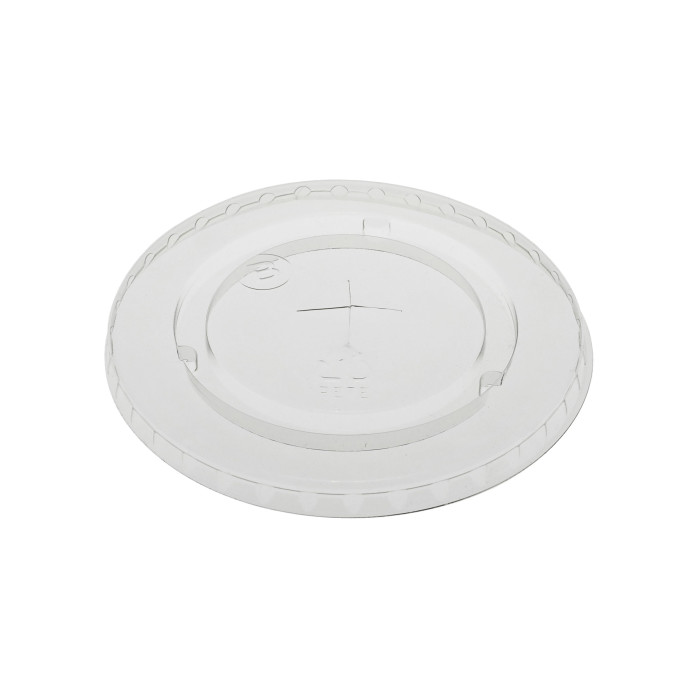 YLP24C Clear EarthChoice RPET  Flat Lid w/ Straw Slot 1020/Cs 