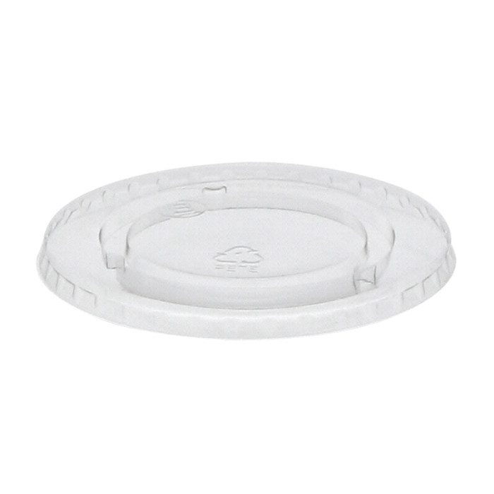 YLP24CNH Clear EarthChoice  RPET Flat Lid w/ No Straw Slot 