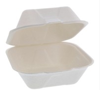 6"X6"X3" PFAS-FREE FIBER BLEND  1-COMPARTMENT HINGED CONTAINER 