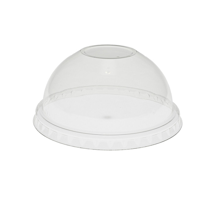 YPDL20CNH Clear EarthChoice  RPET Dome Lid w/ No Hole 