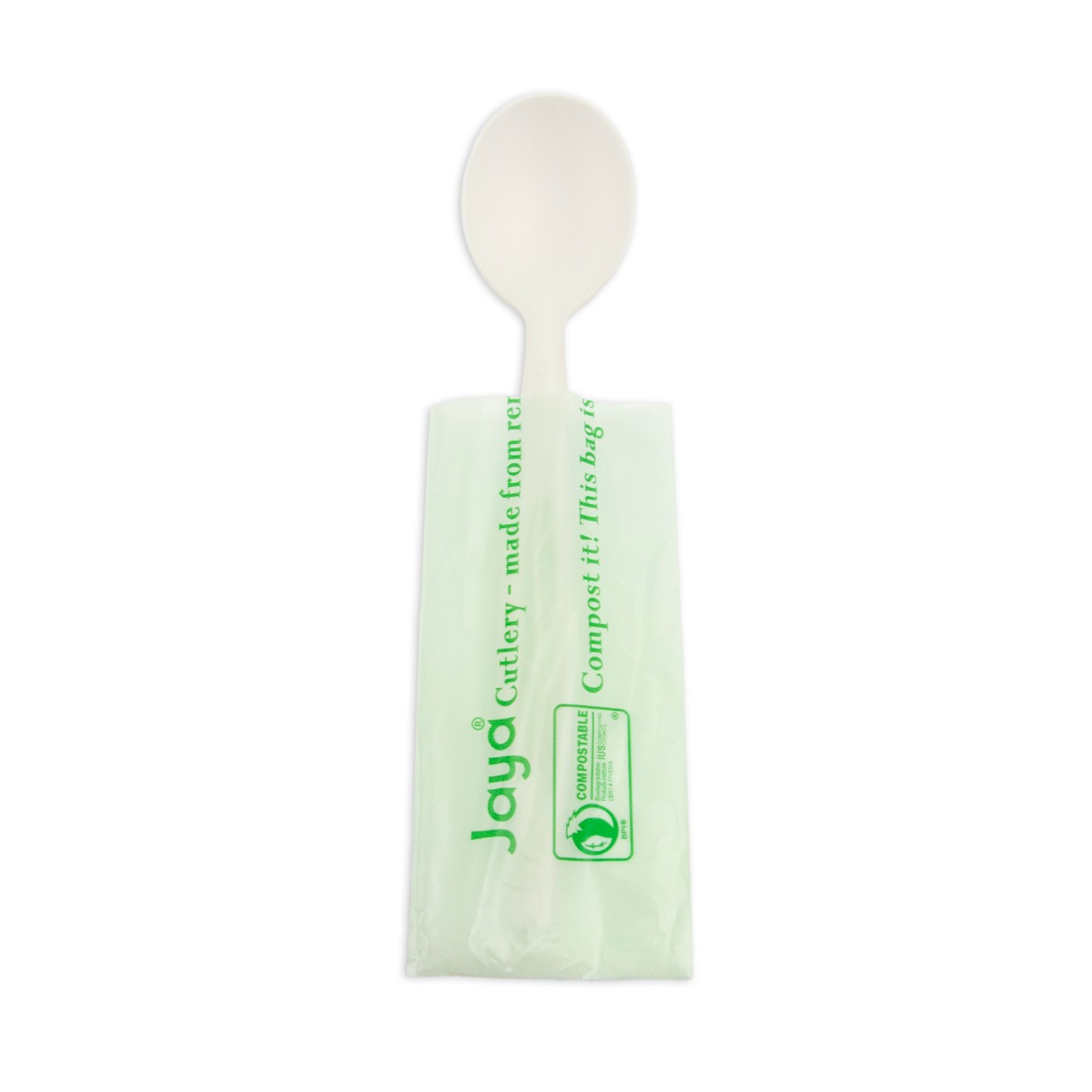 CPLA003-INV 6&quot; Indiv. Wrapped 
Spoon - Asean Stalkmarket 
Compostable 750/CS