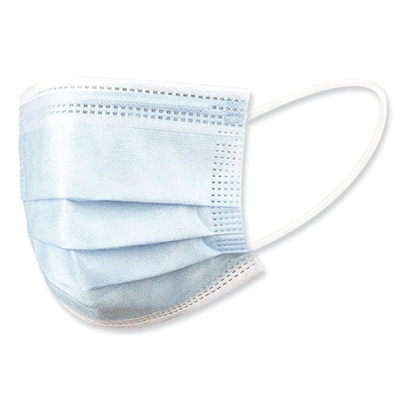 BOARDWALK 3-PLY GENERAL USE 
FACE MASK, BLUE, 50/BOX, 40 
BOX/CS